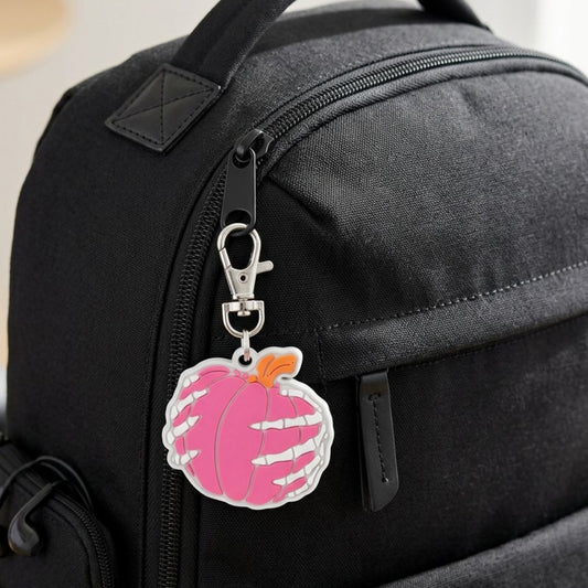 Skeleton Hand Pumpkin Bag Charm
