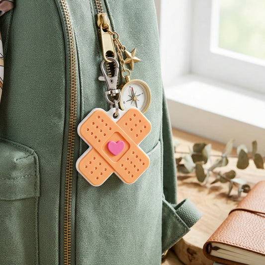 Heart Bandaid Bag Charm